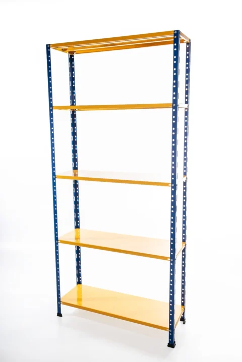 estanteria liviana color azul y amarillo