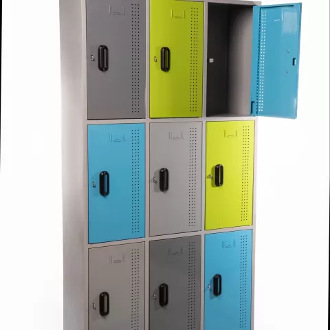 Lockers metálicos de colores para colegios y universidades en Medellín