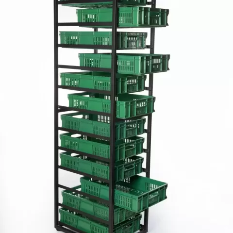 Estanterias para el manejo de canastillas plasticas