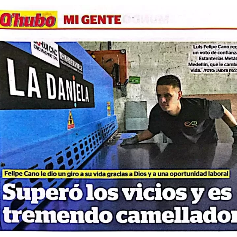 Artículo de Q'hubo sobre Felipe Cano de Estanterías Medellín
