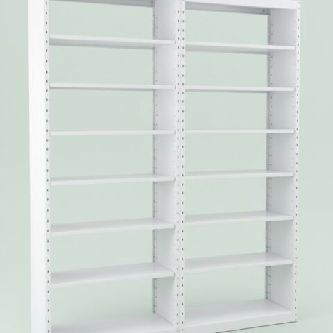 Estantería Nevada blanca metálica para farmacias y hospitales en Medellín